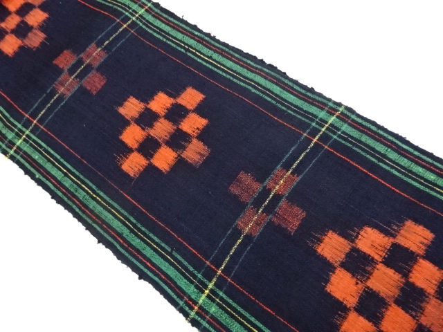 JAPANESE NAGOYA OBI / MAWATA TSUMUGI / WOVEN GEOMETRIC